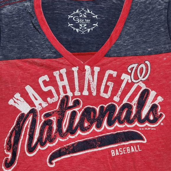 G3 For Her by Alyssa Milano Washington Nationals T-Shirt Baseball ⚾️ - Picture 4 of 8